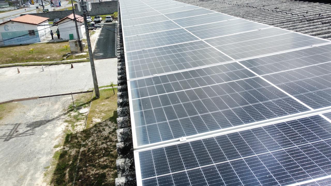Solar panels on roof
